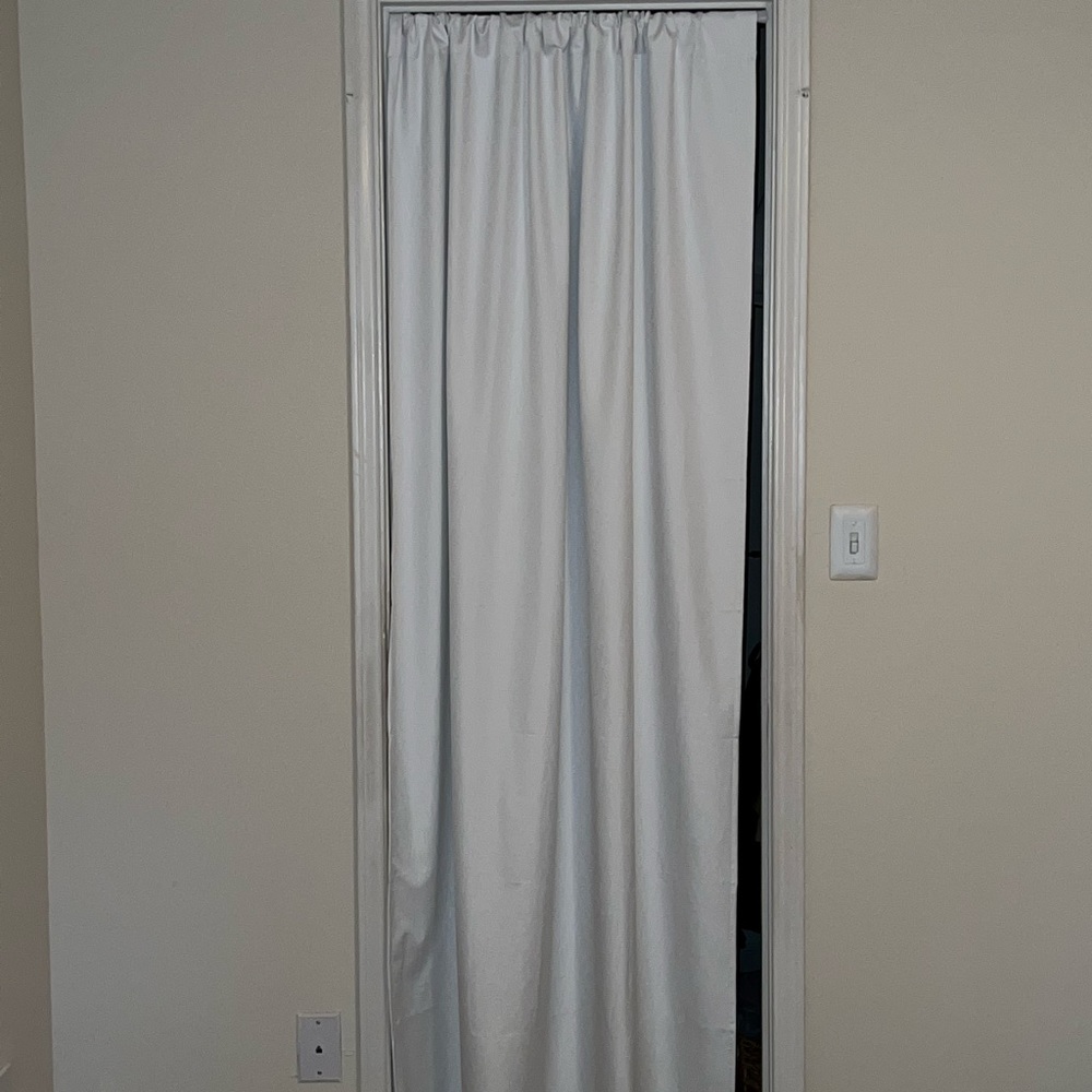 White Blackout Curtain Panel